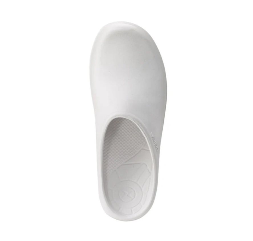 White moulded clog, top view