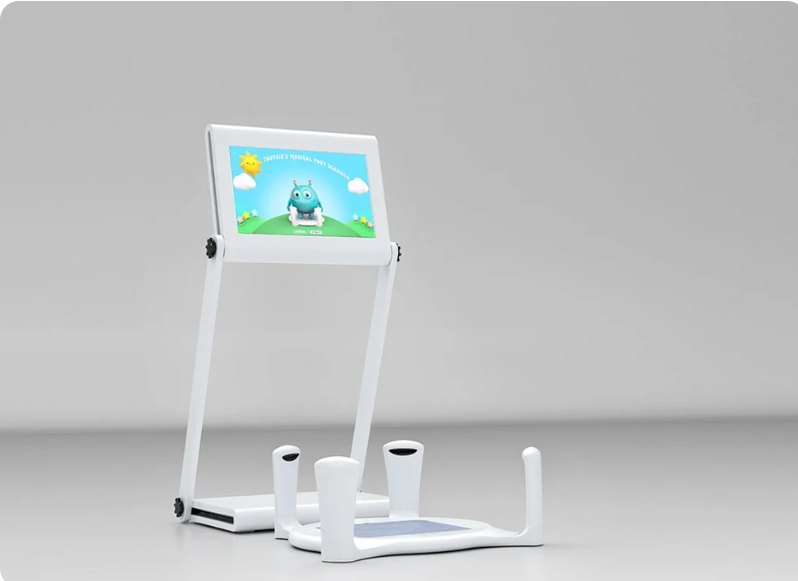 The BrightPath 3D foot scanner, with its adjustable screen and foot rests